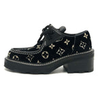 Louis Vuitton Leather Shoes Bob Lure Line Dabi Velor Black — view 4