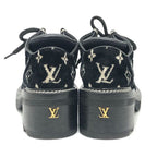 Louis Vuitton Leather Shoes Bob Lure Line Dabi Velor Black — view 3