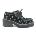 Louis Vuitton Leather Shoes Bob Lure Line Dabi Velor Black — view 6