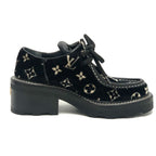 Louis Vuitton Leather Shoes Bob Lure Line Dabi Velor Black — view 5