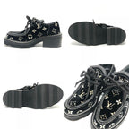 Louis Vuitton Leather Shoes Bob Lure Line Dabi Velor Black — view 7