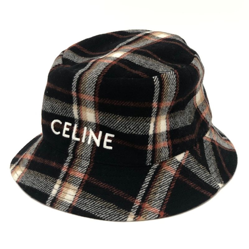 Celine Hat Logo Check 2 Au5 B231 L Wool Multicolor — view 7