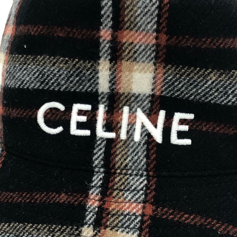 Celine Hat Logo Check 2 Au5 B231 L Wool Multicolor — view 5