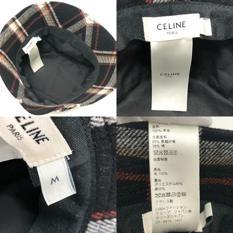 Celine Hat Logo Check 2 Au5 B231 L Wool Multicolor — view 8