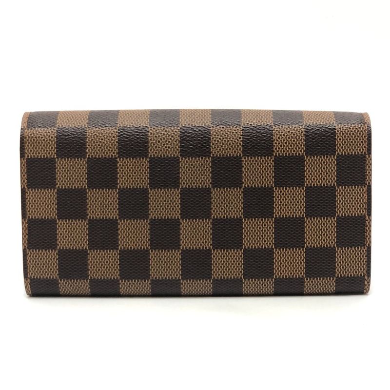 Louis Vuitton Long Wallet Portefeuille Sarah Damier Canvas Ebene Brown — view 2