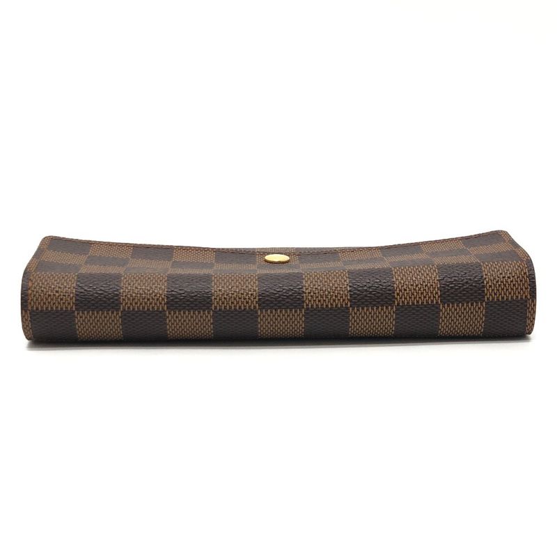 Louis Vuitton Long Wallet Portefeuille Sarah Damier Canvas Ebene Brown — view 6