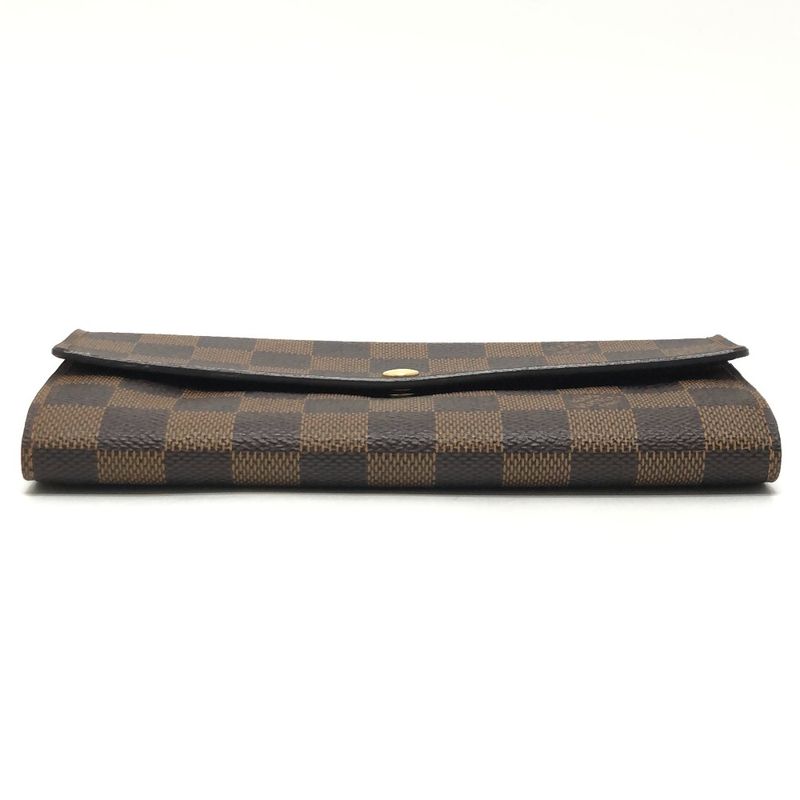 Louis Vuitton Long Wallet Portefeuille Sarah Damier Canvas Ebene Brown — view 5