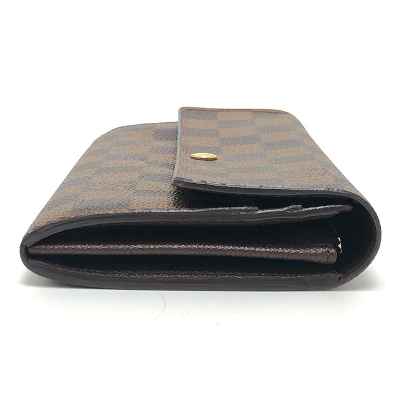 Louis Vuitton Long Wallet Portefeuille Sarah Damier Canvas Ebene Brown — view 4
