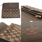 Louis Vuitton Long Wallet Portefeuille Sarah Damier Canvas Ebene Brown — view 7