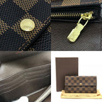 Louis Vuitton Long Wallet Portefeuille Sarah Damier Canvas Ebene Brown — view 9