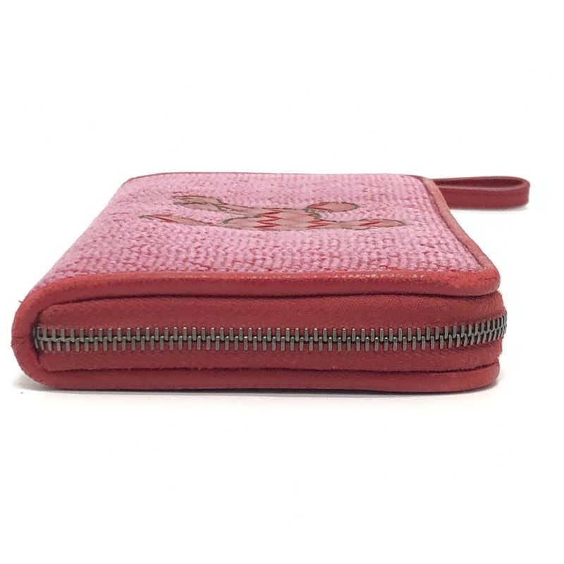 Bottega Veneta Long Wallet Intrecciato Poudre Leather Canvas Red — view 3