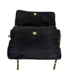 Prada Quilted Chain Shoulder Bag Triangle Logo Black Tessuto Nylon — view 5