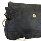 Prada Quilted Chain Shoulder Bag Triangle Logo Black Tessuto Nylon — view 6