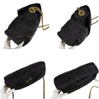 Prada Quilted Chain Shoulder Bag Triangle Logo Black Tessuto Nylon — view 7