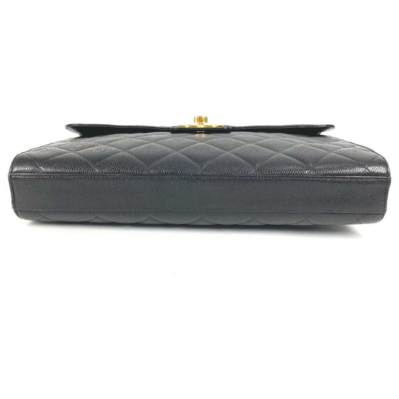 Chanel Business Bag CC Logo Quilted Quilting Caviar Leather — view 6