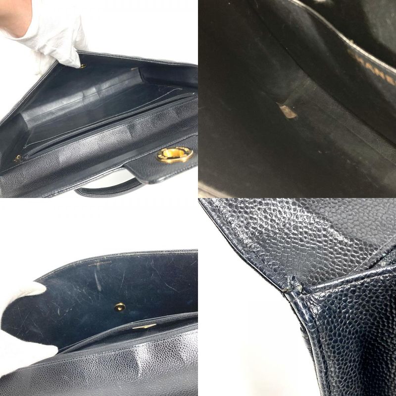 Chanel Business Bag CC Logo Quilted Quilting Caviar Leather — view 9