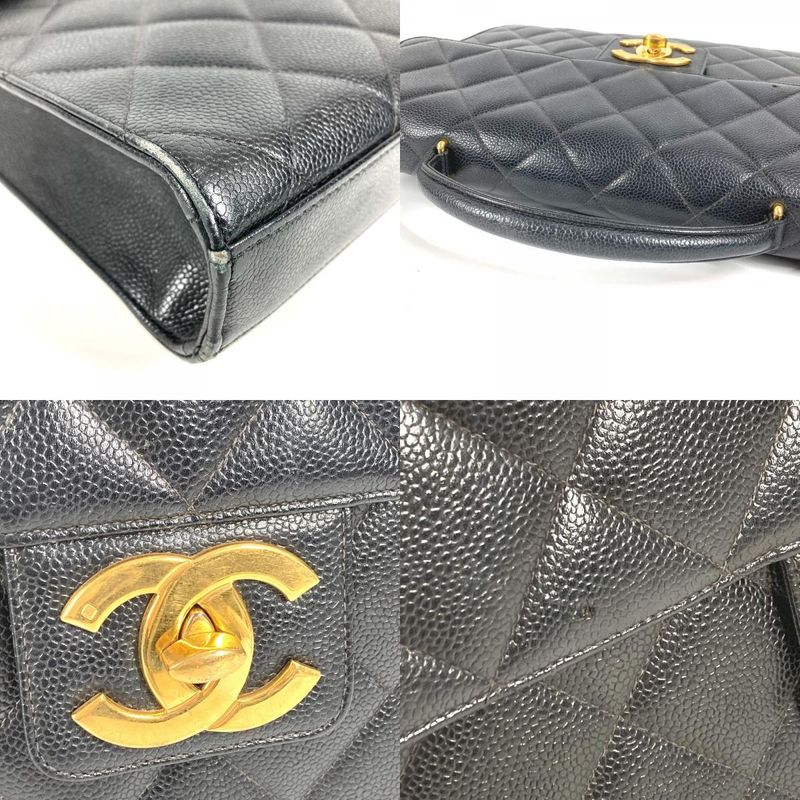 Chanel Business Bag CC Logo Quilted Quilting Caviar Leather — view 8