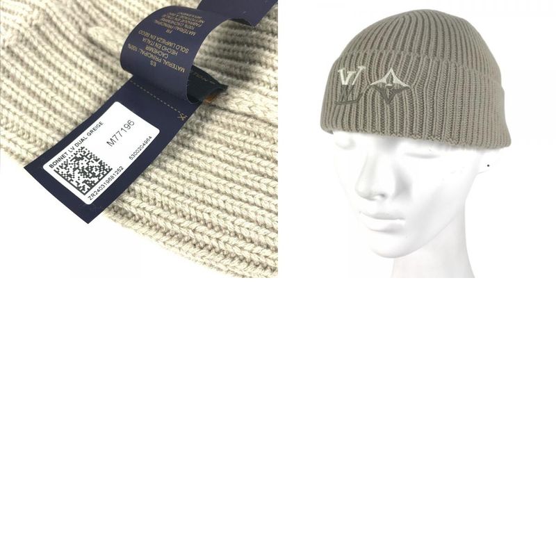 Louis Vuitton Knit Hat Beanie Dual Cashmere Grey Gray — view 9
