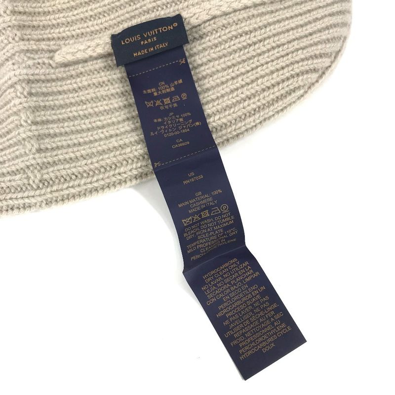 Louis Vuitton Knit Hat Beanie Dual Cashmere Grey Gray — view 8