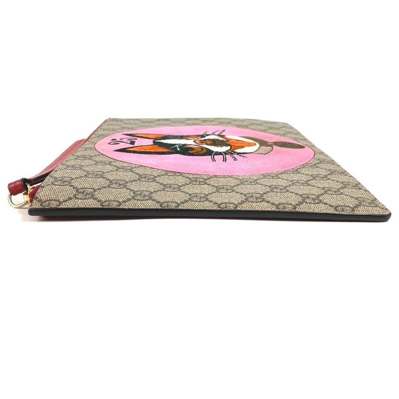 Gucci Clutch Bag Bosco Applique GG Supreme Canvas Beige — view 5