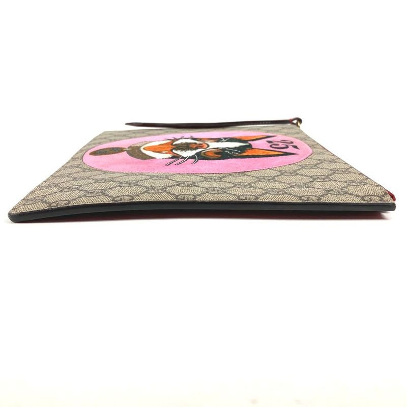 Gucci Clutch Bag Bosco Applique GG Supreme Canvas Beige — view 4