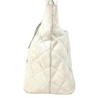 Chanel Shoulder Bag Reproduction Tote Fringe Tassel Leather Canvas White — view 4