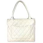 Chanel Shoulder Bag Reproduction Tote Fringe Tassel Leather Canvas White — view 3
