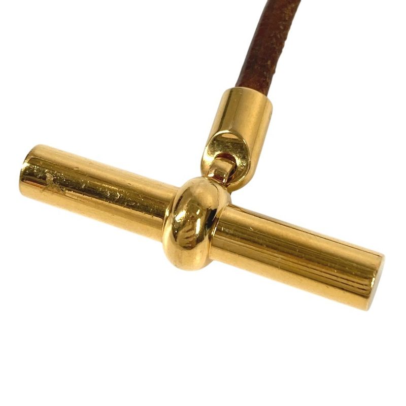 Hermes Bracelet Grennan Logo Double Leather Brown — view 5