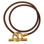 Hermes Bracelet Grennan Logo Double Leather Brown — view 3
