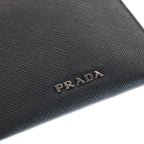 Prada Sapphire Leather Travel Case Card Black 2 Zh004 — view 5
