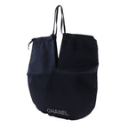 Chanel Pearl Logo Drawstring Satin Black Shoulder Bag — view 3