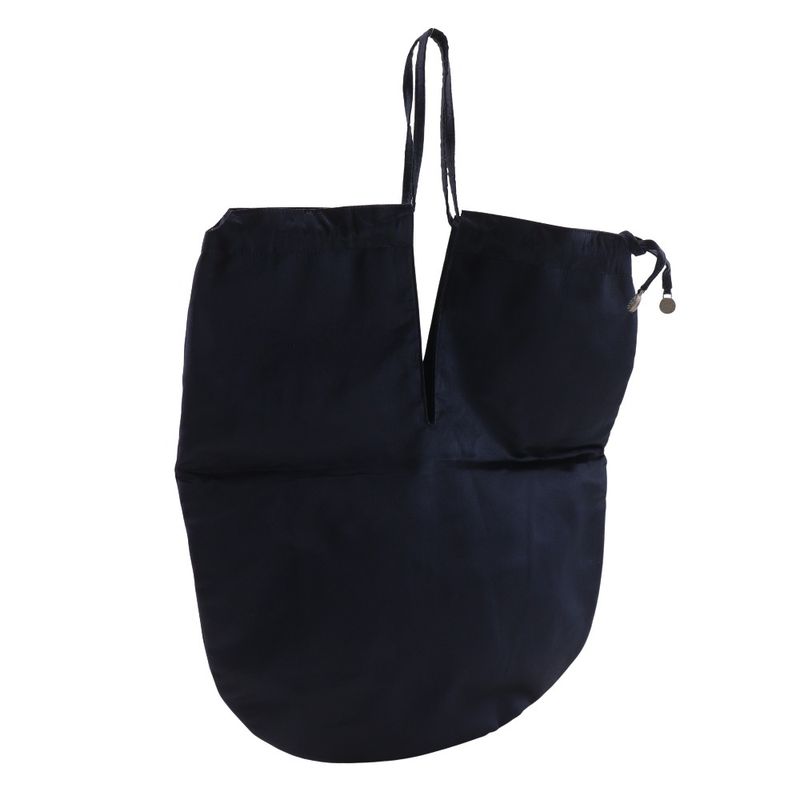 Chanel Pearl Logo Drawstring Satin Black Shoulder Bag — view 4