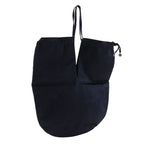 Chanel Pearl Logo Drawstring Satin Black Shoulder Bag — view 4
