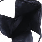 Chanel Pearl Logo Drawstring Satin Black Shoulder Bag — view 7