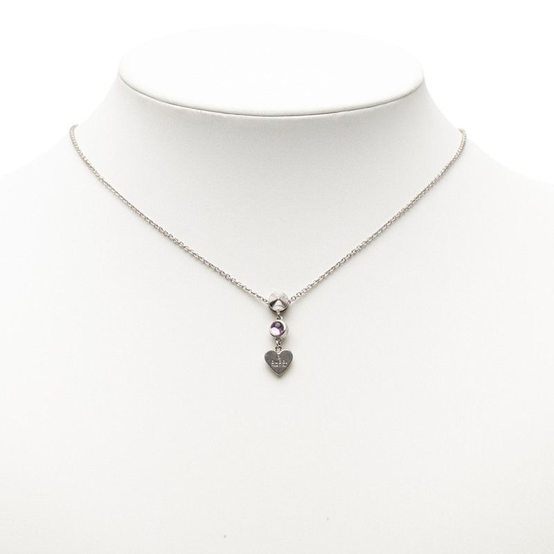 Gucci Heart Studs Pendant Necklace SV 925 Silver — view 4