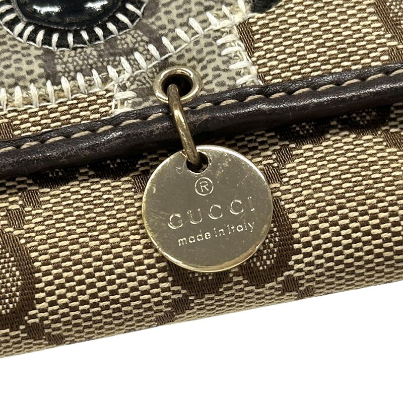 Gucci Wallet Gucciori GG Canvas Long Brown dog — view 7