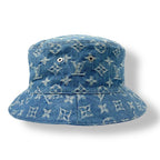 Louis Vuitton Bonnet Monogram Essential Reversible Cotton Bucket Hat 60 Blue — view 3
