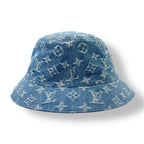 Louis Vuitton Bonnet Monogram Essential Reversible Cotton Bucket Hat 60 Blue — view 4
