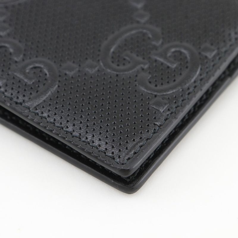 Gucci GG Embossed Bifold Cuff Black Billfold — view 5
