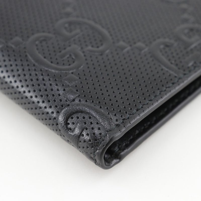 Gucci GG Embossed Bifold Cuff Black Billfold — view 4