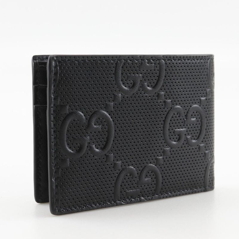 Gucci GG Embossed Bifold Cuff Black Billfold — view 3