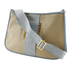 Fendi FF 8 Bt084 Canvas Beige Light Blue Shoulder Bag — view 4