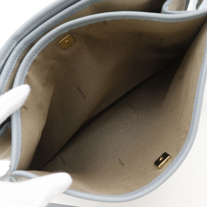 Fendi FF 8 Bt084 Canvas Beige Light Blue Shoulder Bag — view 7