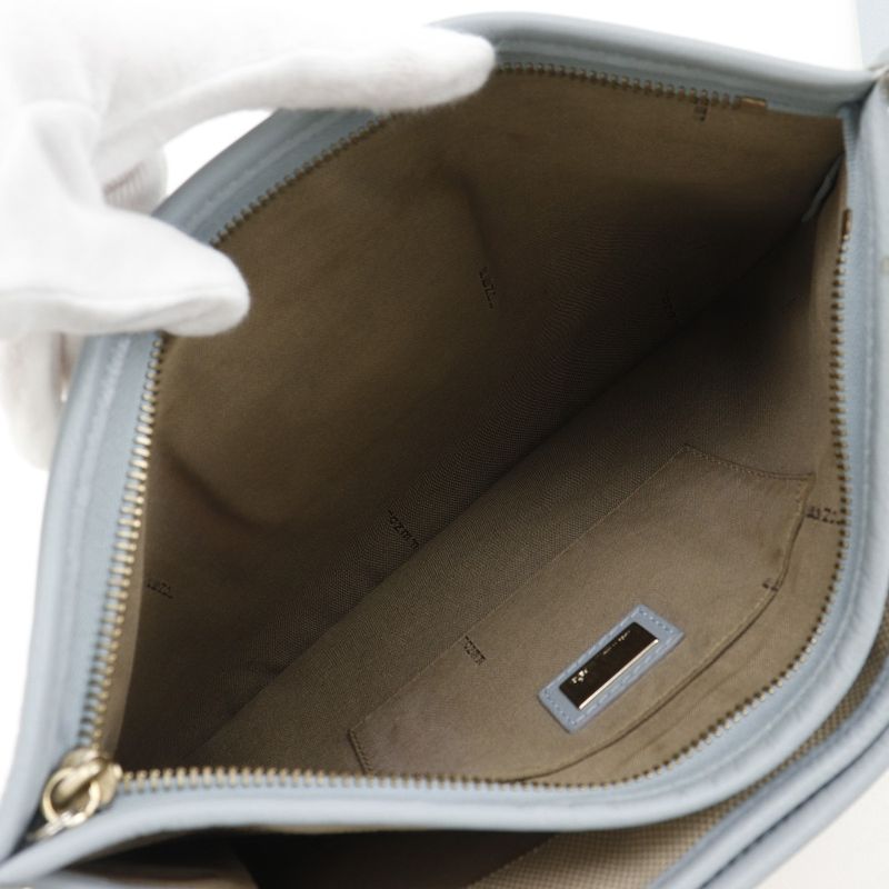 Fendi FF 8 Bt084 Canvas Beige Light Blue Shoulder Bag — view 8