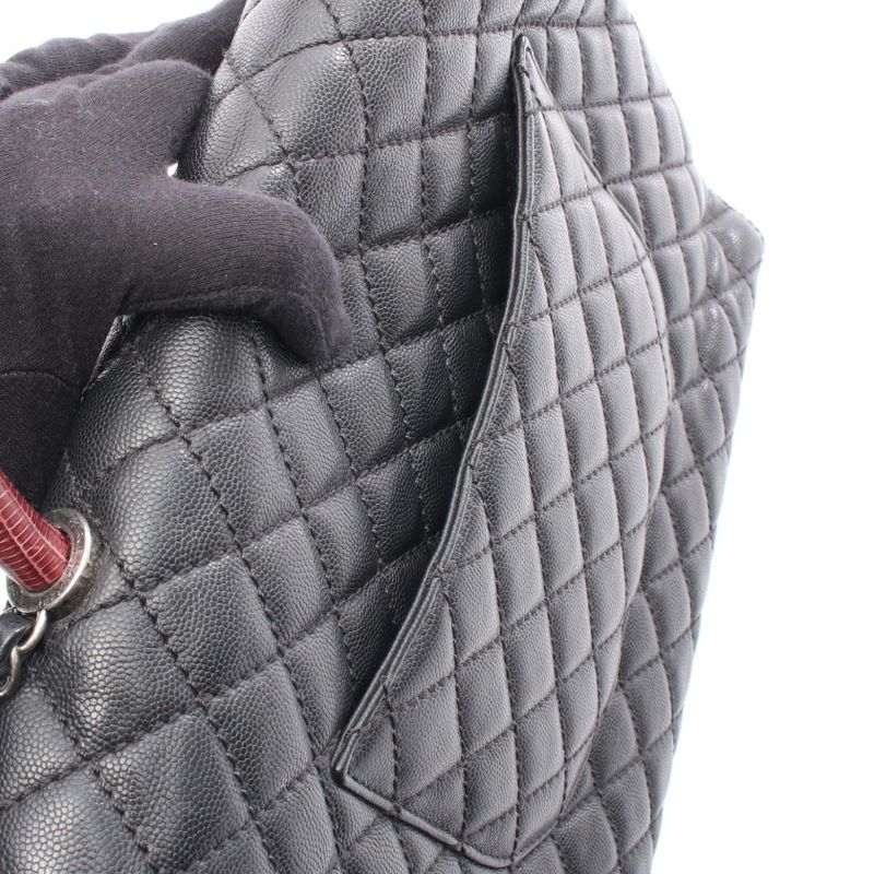 Chanel Handbag Quilted Coco Handle Black Caviar Leather Exotic — view 7