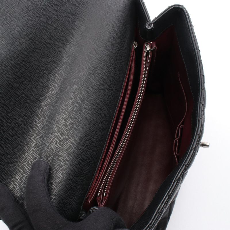 Chanel Handbag Quilted Coco Handle Black Caviar Leather Exotic — view 4