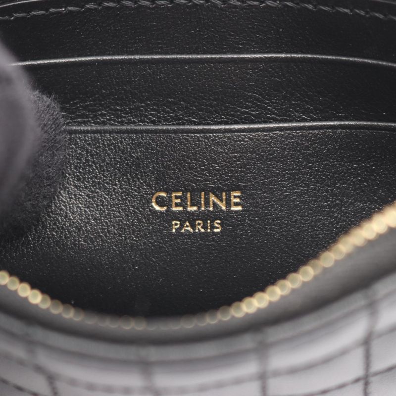 Celine Coin Case & card Pouch CC Charm 10 B823 bfl.38 no Black Leather — view 4