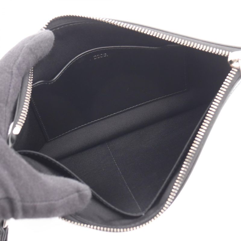 Dior Second Bag Clutch Black Czech Legre Leather — view 4