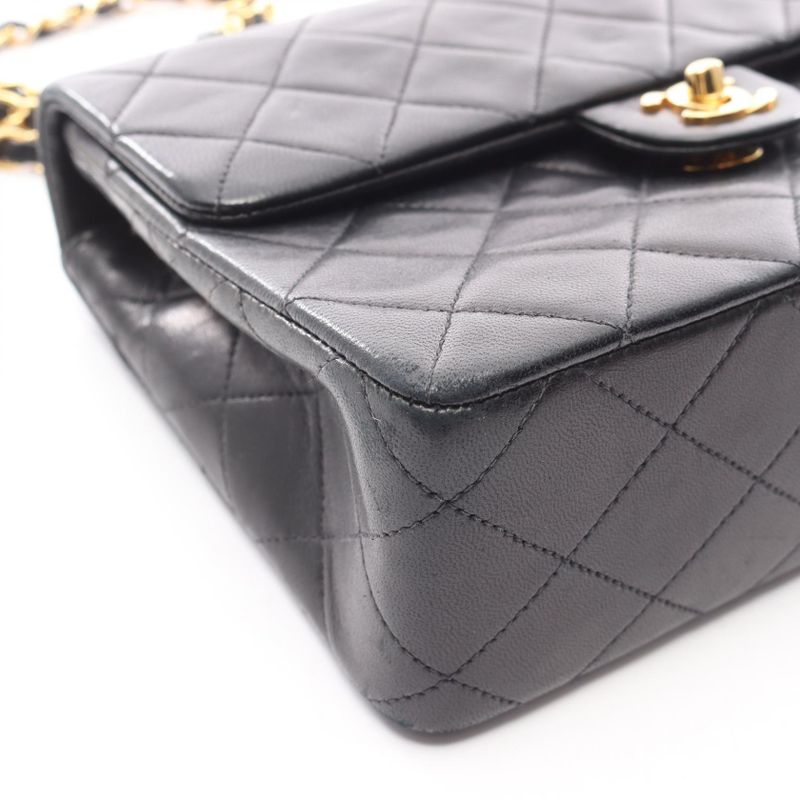 Chanel Shoulder Bag Mini Quilted 20 Black Lambskin — view 9