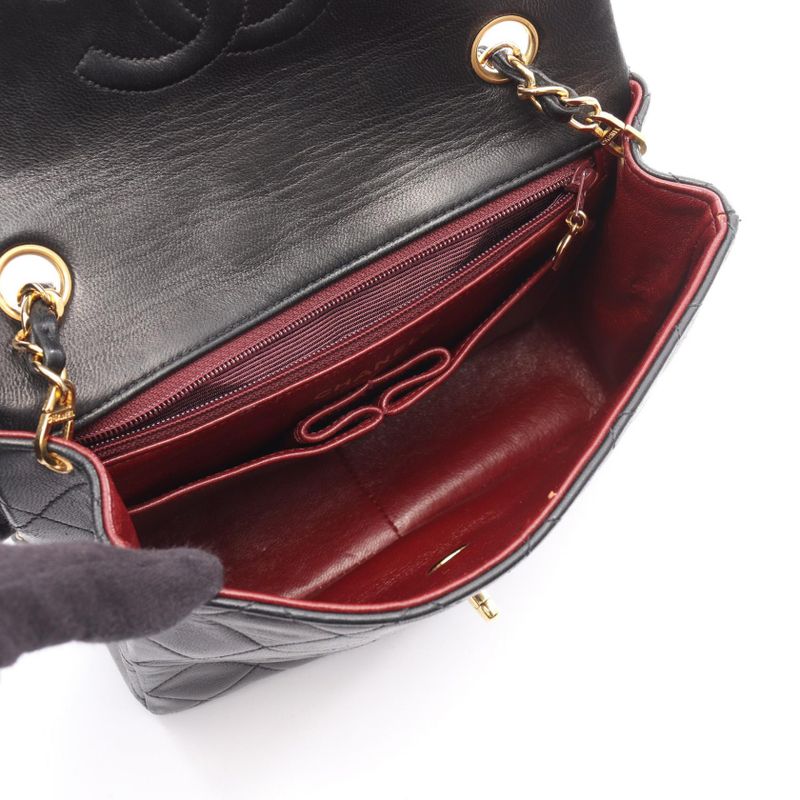 Chanel Shoulder Bag Mini Quilted 20 Black Lambskin — view 4